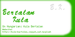 bertalan kula business card